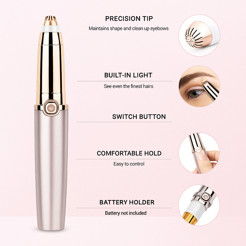 Flawless Brow Trimmer – Portable, Waterproof & Pain-Free Grooming